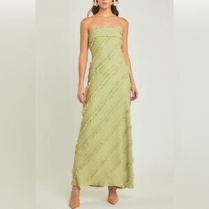 Endless Rose Strapless Textured Column Midi Dress